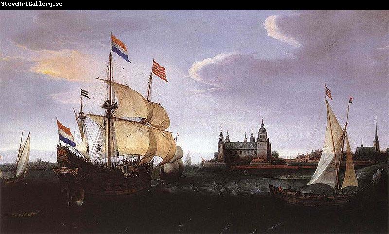 unknow artist Hollandse schepen in de Sont